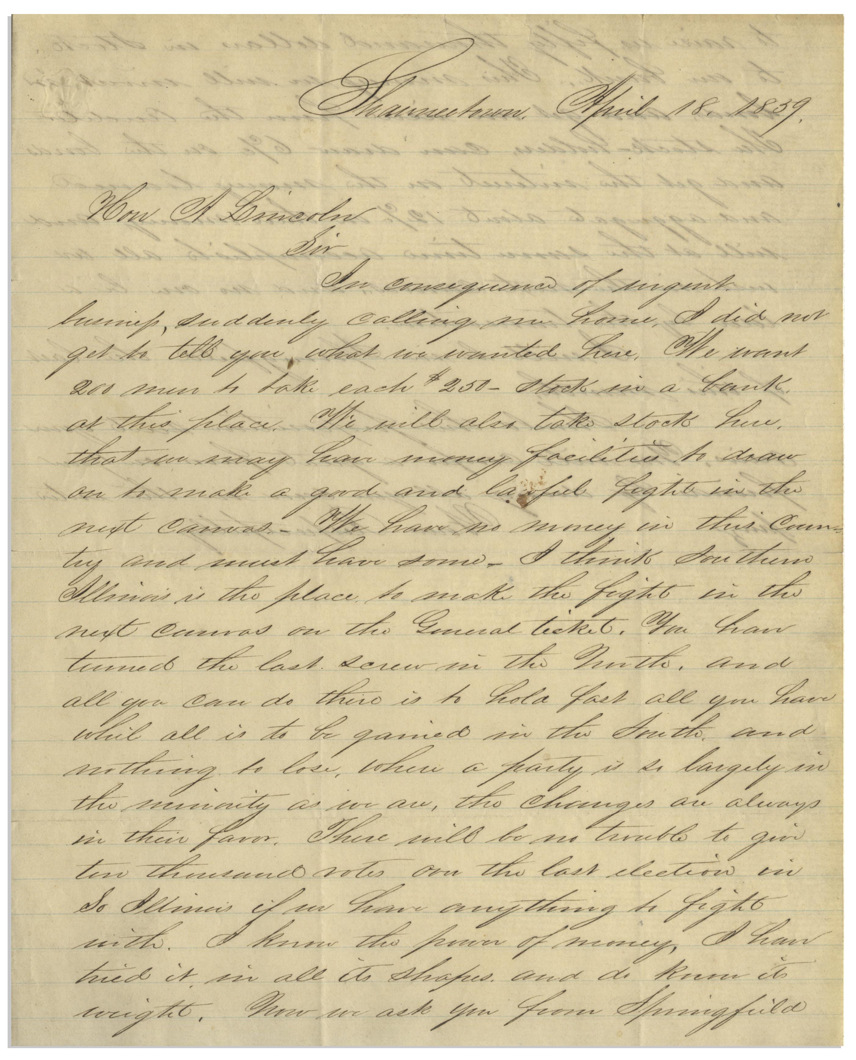 Lot Detail Abraham Lincoln Is Asked to Bundle 50,000 in Campaign